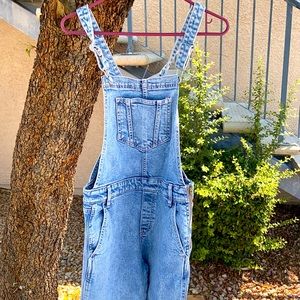 Light-Wash Boyfriend Jean Overalls